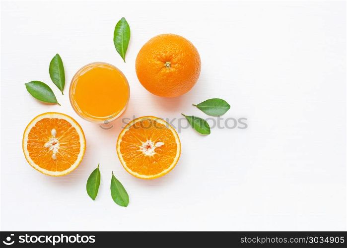 Fresh orange citrus fruit on white background.. Fresh orange citrus fruit on white background. Top view