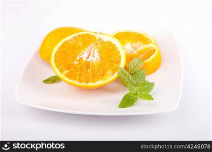 Fresh orange, isolated over white background
