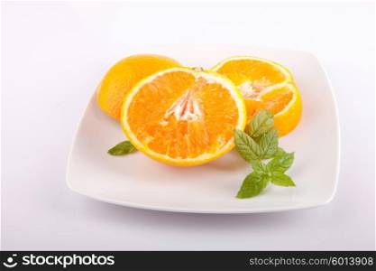 Fresh orange, isolated over white background