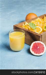 fresh orange juice fruit slices