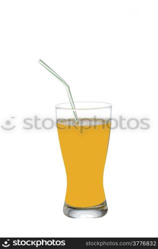 Fresh Orange or Mango juice isolated on white background