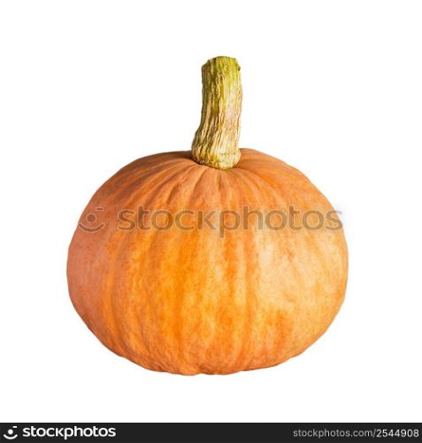 Fresh orange pumpkin on isolated white with clipping path.