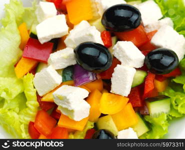 fresh organic eco vegetable salad,close-up isolated on white