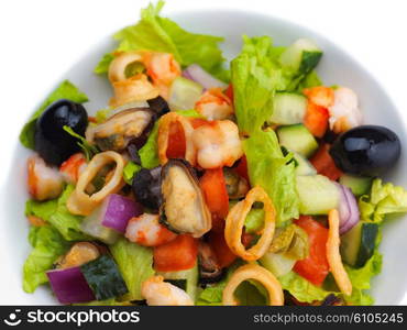 fresh organic eco vegetable salad,close-up isolated on white