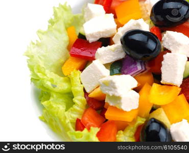 fresh organic eco vegetable salad,close-up isolated on white