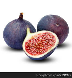 Fresh Organic Fig isolated on white background. Clipping path embeeded. Fig isolated on white background. Clipping path