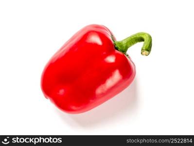 Fresh organic red bell pepper isolated on white background. Red bell pepper isolated on white background