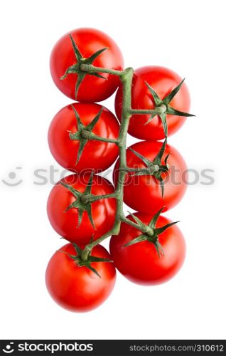 Fresh organic tomatoes isolated on white background. Cherry tomatoes