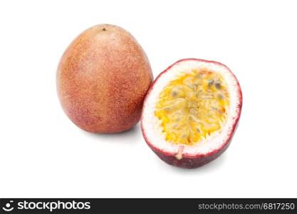 Fresh passion fruit isolated on white background