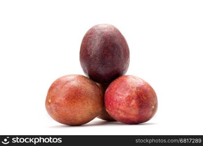 Fresh passion fruit isolated on white background