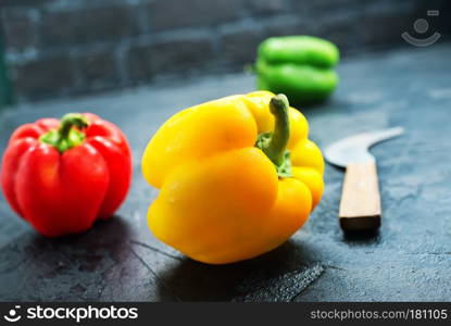 fresh pepper on a table, color pepper