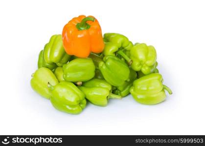 Fresh peppers isolated on the white background