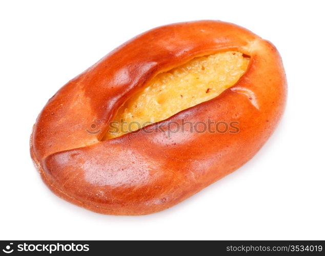 fresh pie with lemon filling isolated on white