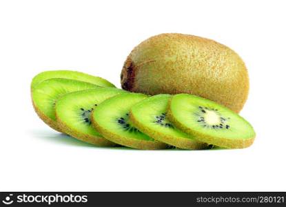 Fresh piece kiwi fruit isolated on white background