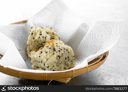 fresh piece of bread with sesame