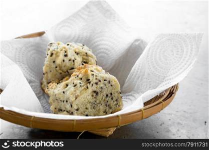 fresh piece of bread with sesame