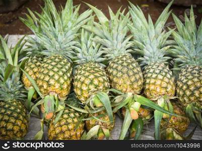 Fresh pineapple tropical fruit for sale in the market