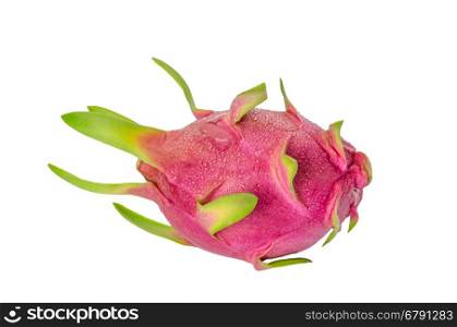 Fresh pink pitaya. Vivid and Vibrant Dragon Fruit isolated against white background