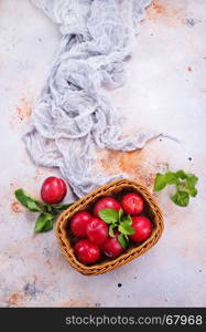 fresh plums on a table, stock photo