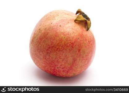 Fresh Pomegranate Closeup On white