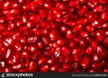 fresh pomegranate seeds, close up