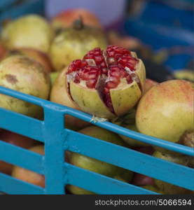 Fresh pomegranates for sale in market, Bangkok, Thailand