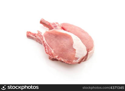 fresh pork chop on white background