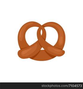 Fresh pretzel icon. Flat illustration of fresh pretzel vector icon for web design. Fresh pretzel icon, flat style