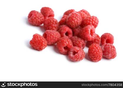fresh raspberries background isolated