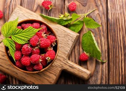 fresh raspberry in the bowl, stock photo