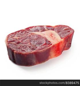 fresh raw beef steak with bone isolated on white background. raw beef steak isolated on white background