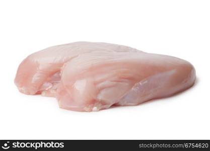 Fresh raw chicken fillets isolated on white background