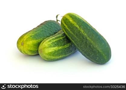 Fresh raw cucumbers isolated on white
