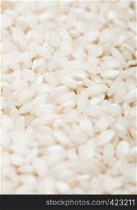 Fresh raw organic arborio risotto rice Healthy food.