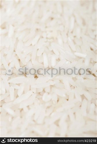 Fresh raw organic basmati long grain rice. Healthy food. Top view