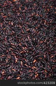 Fresh raw organic black venus rice.Healthy food.Top view