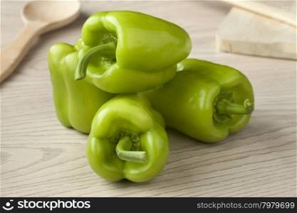Fresh raw turkish green peppers