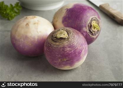 Fresh raw white turnips
