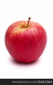 Fresh red apple on a white background