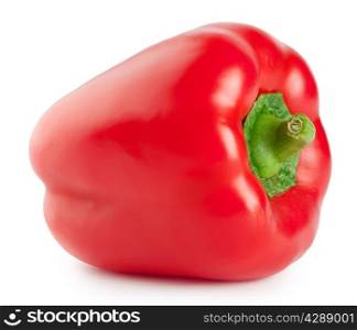 Fresh red bell pepper isolated on white background