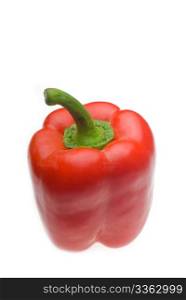 fresh red bell pepper isolated over white background