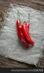 Fresh red chili peppers