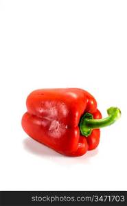 Fresh red pepper on the white background