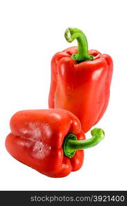 Fresh red pepper on the white background