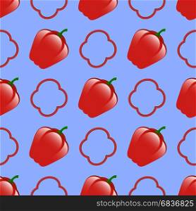 Fresh Red Seamless Pattern. Fresh Red Seamless Pattern on Blue Background