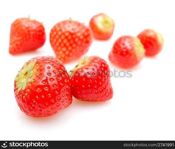 Fresh Red Strawberries on White Background