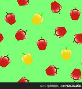 Fresh Red Yellow Seamless Pattern on Green Background. Fresh Red Yellow Seamless Pattern