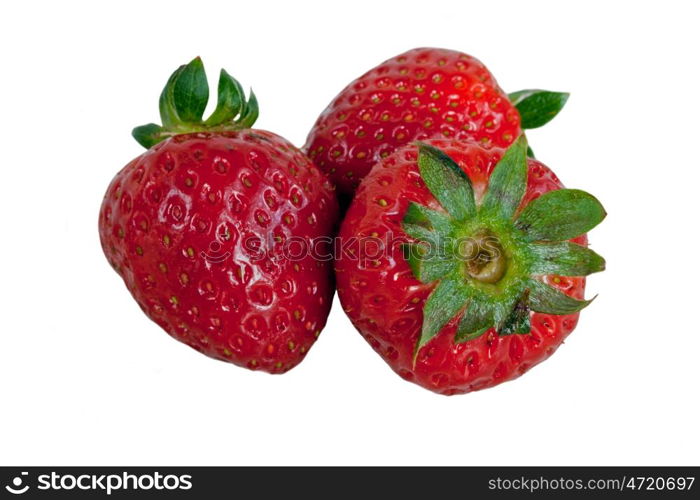 Fresh ripe strawbberry isolated on white background