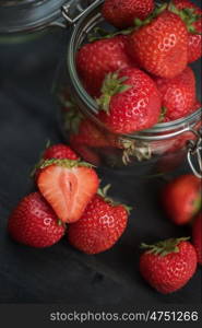 Fresh ripe strawberry. Fresh ripe strawberry in a glass