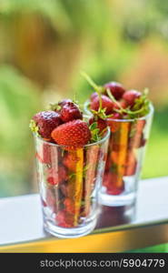 Fresh ripe strawberry. Fresh ripe strawberry in a glass